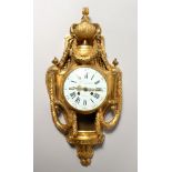 A VERY GOOD LOUIS XVI ORMOLU CARTEL CLOCK BY L. OUDRY A PARIS, 6ins black and white dial, eight