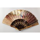 A 19TH CENTURY FRENCH TORTOISESHELL FAN.