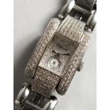 A VERY GOOD LADIES DIAMOND SET CHOPARD "LA STRADA" WRISTWATCH, No. 41/8380 1093723 8357, with