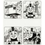 TIM MARWOOD, (1954-2008) Thomas The Tank Engine, "Ding Dong Cranky". Framed and glazed. 12ins x 8.