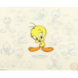 A WARNER BROTHERS ORIGINAL FILM CEL. "TWEETIE" 1991. No. 205/500. 13ins x 16ins.