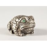 A GOOD RUSSIAN FABERGE SILVER FROG. 2ins.