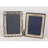 TWO SMALL UPRIGHT PHOTOGRAPH FRAMES. 6ins x 4.5ins and 5.5ins x 4.25ins.