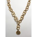 A GOOD GILT METAL CHANEL CHAIN BELT.