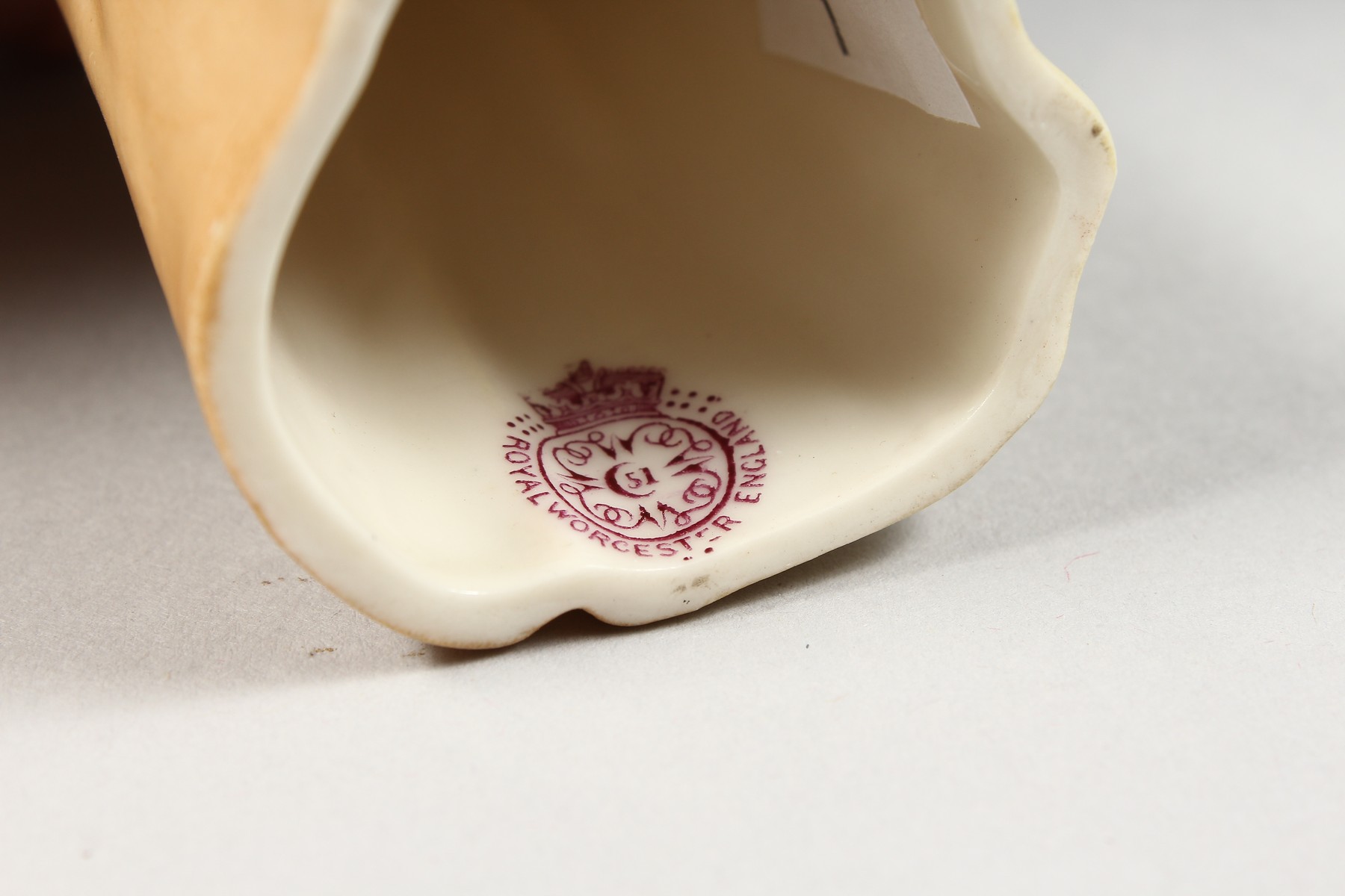 A ROYAL WORCESTER CANDLE SNUFFER OF A MONK in uncommon blush ivory, date code 1905. - Image 6 of 6