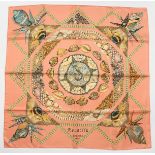 A HERMES SILK SCARF "ROCAILLE". 32ins x 32ins.