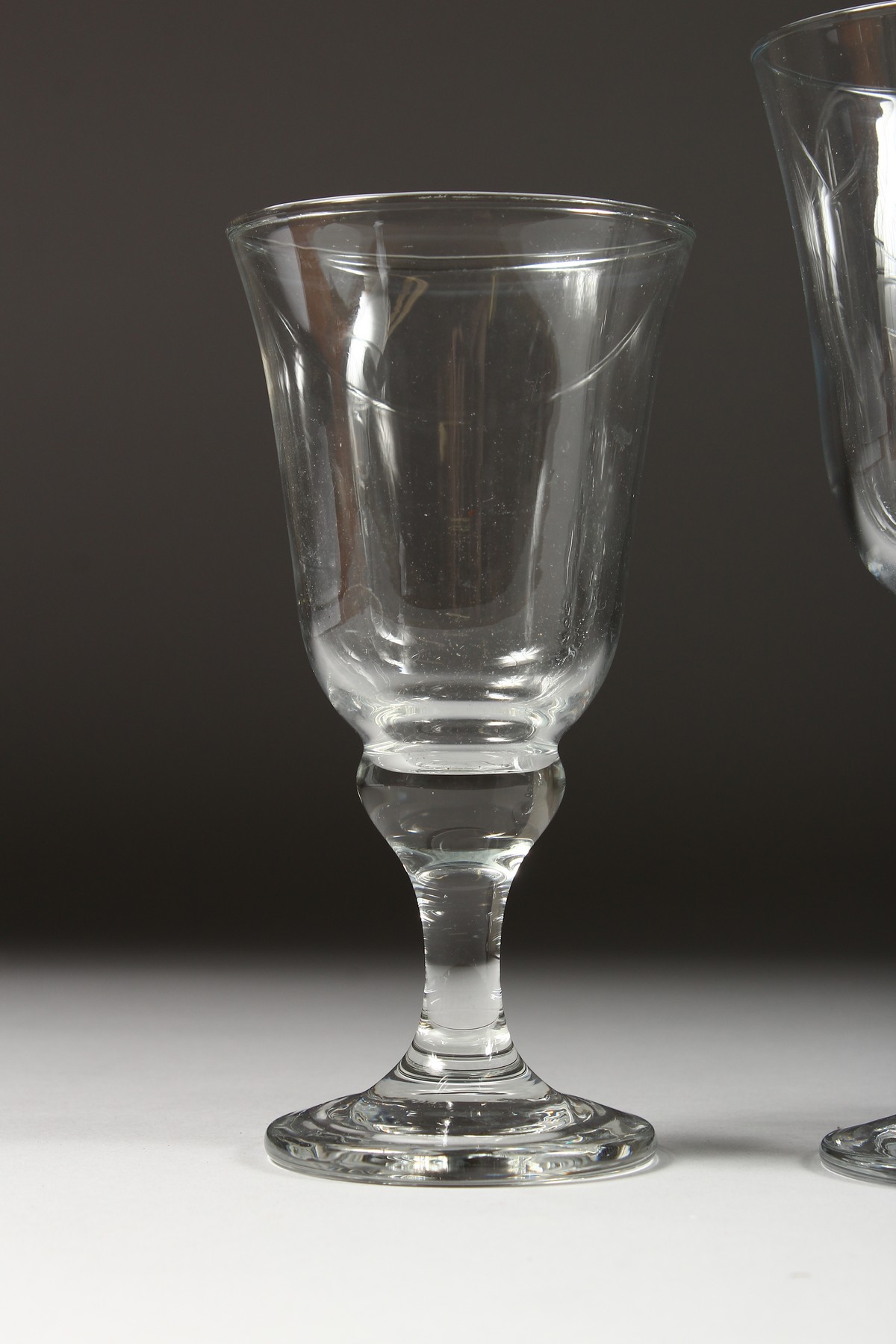 SIX HEAVY WINE GLASSES in three sizes. - Image 2 of 4