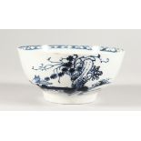 A GOOD BLUE AND WHITE CIRCULAR BOWL. 4.75ins diameter.