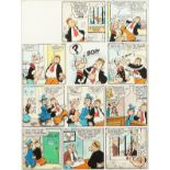 BILL MEVIN (1922-2019) ELEVEN WATERCOLOUR SCENES, POPEYE. Each 3.75ins x 3.5ins, framed and glazed.