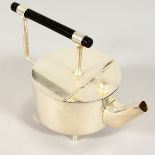 A CHRISTOPHER DRESSER DESIGN CIRCULAR TEAPOT.