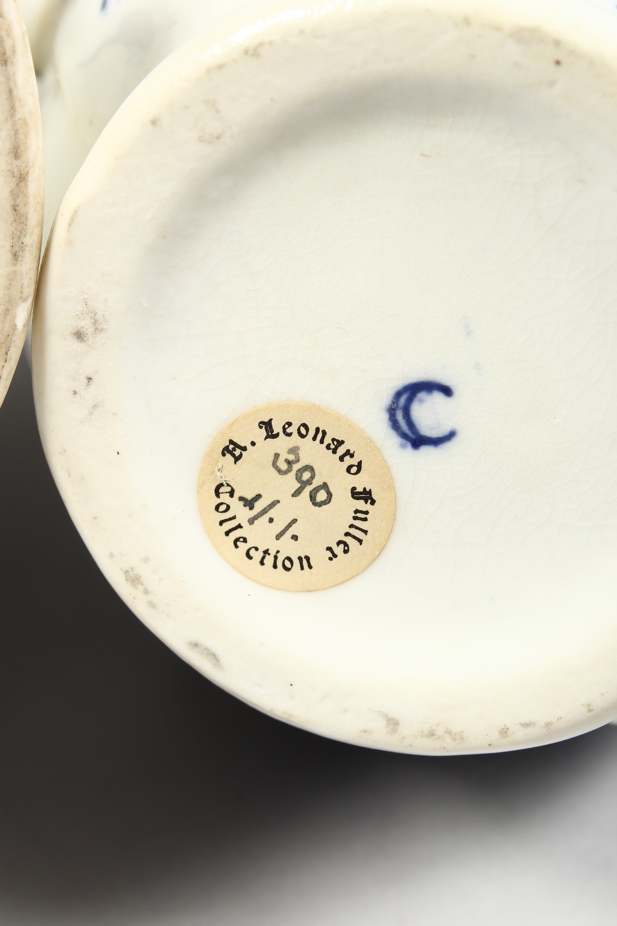 A GRADUATED PAIR OF DECORATIVE ENGLISH PORCELAIN MASK JUGS printed with fir cones and roses in - Image 8 of 9