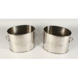 A PAIR OF ALFRED GRATIEN OVAL CHAMPAGNE COOLERS. 9ins diameter.