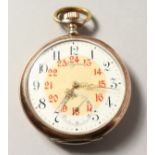 A GENTLEMAN'S LONGINES SILVER POCKET WATCH.