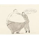 Wright (b. 1945). 'A Trifle Overweight aren't we Mr McKay', pen and watercolour, signed, 10" x