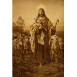 After Bernard Plockhorst (1825-1907) German, 'The Good Shepherd', A print, 21" x 14".