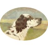 Alexandre Clarys (1857-1920) Belgian, A portrait of a spaniel, oil on canvas, signed, 8" x 11".