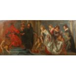 18th century Italian School, 'The Mystic Marriage of St Catherine', oil on canvas, 34" x 71.5".
