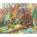 Phylis Bray (1911-1991) British, 'Actaeon', A scene of Actaeon being chased by dogs, oil on