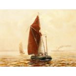 A.W. Higham (20th century), A sailing scene, oil on board, signed, dated 1917, 9" x 12".