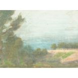 Style of Lavery, A country landscape, oil on board, 4.5" x 6.5".