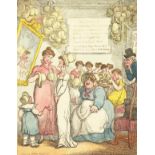 After Thomas Rowlandson (1756-1827) British, ' A Bonnet Shop', hand coloured etching, unframed,