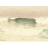 A. Mitchell, A seascape with crashing waves, watercolour, signed, 11" x 15", unframed.