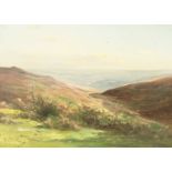 Georgina Martha de L'Aubiniere (1848-1930) British, A Country landscape with hills beyond, oil on