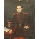 19th century French school, A portrait of an officer from the Imperial guard, indistinctly signed