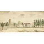 Early 19th century, British, a landscape depicting Shalford mill in the foreground and Shalford mill