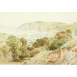 Ebenezer week Cook (1843-1926) British, A view of Lynton with a coastal landscape beyond,