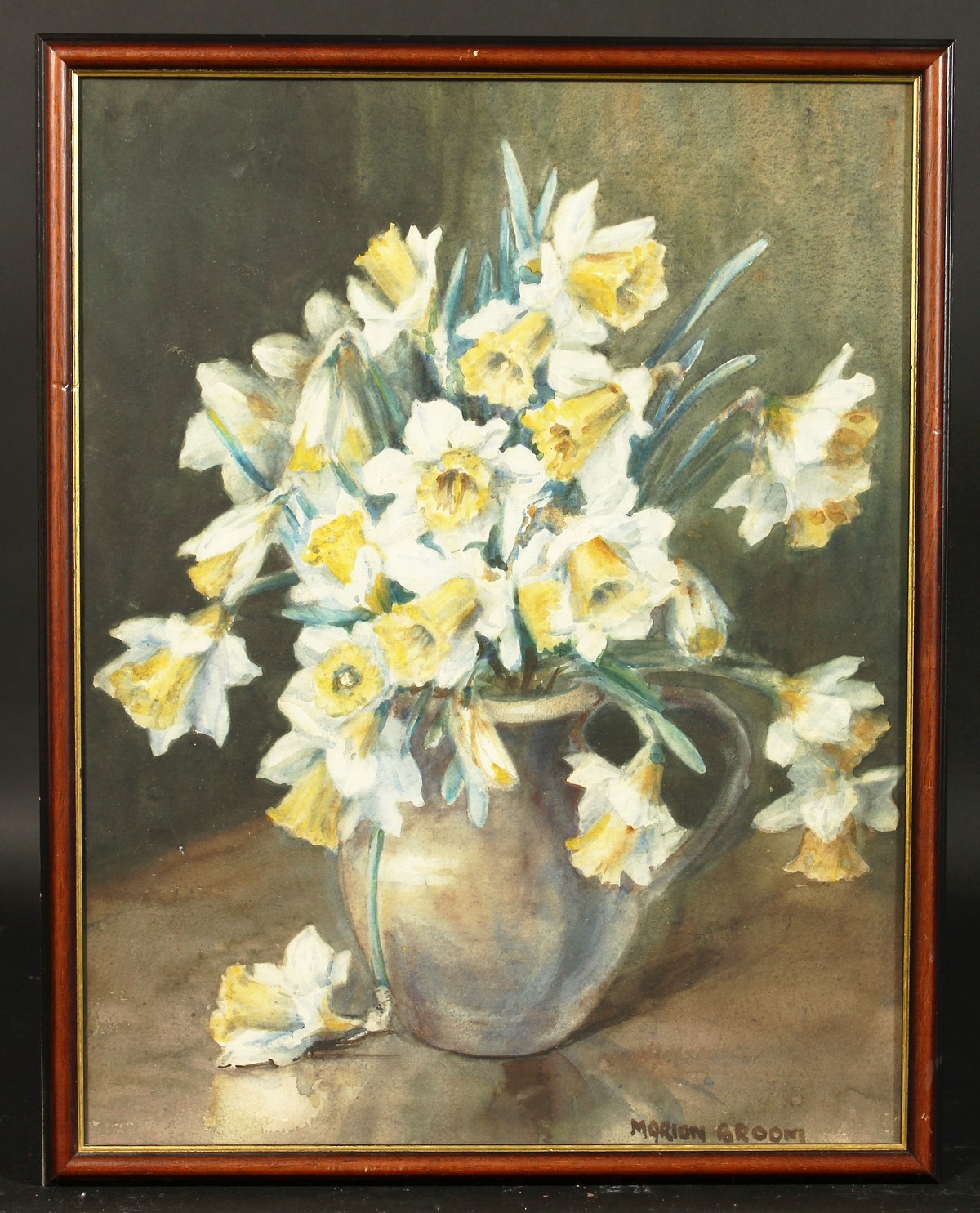 Marion Broom (1878-1962) British, A still life of a jug filled with daffodils, watercolour, - Image 2 of 4