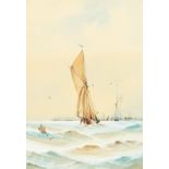 A collection of maritime scenes, watercolour, from 5.5" x 9.5" to 7" x 10", unframed. (4)