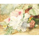 19th century English school, A pair of still life studies of wildflowers, indistinctly signed and