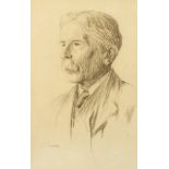 F. Lessore (19th/20th century), A portrait of James Bonar, charcoal, signed and bearing label verso,