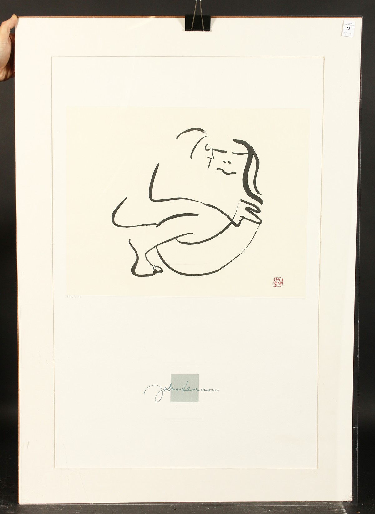 After John Lennon, A Lithograph of an entwined couple, numbered '565/3000', 15" x 19". - Image 2 of 5