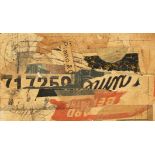 Francois Dreulle (b. 1940) French, A mixed media Collage, signed and dated '1979 Paris', 3.5" x 5.