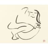 After John Lennon, A Lithograph of an entwined couple, numbered '565/3000', 15" x 19".