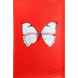 Damien Hirst, (b.1965), 'Untitled (Red Butterfly)', framed print, signed and inscribed 'for Jon love