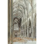 Manner of Henry Rushbury (1889-1968) British, A study of a cathedral interior, watercolour and