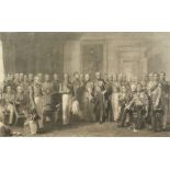 An assembly of figures in military uniform, 'The Waterloo Heroes Assembled at Apsley House',