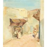 Attributed to James Herbert Snell (1861-1935) British, A North African street scene, inscribed verso