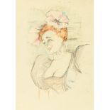 After Toulouse-Lautrec (1864-1901) French, a drawing of 'Marcelle Lender', pencil, 9 x 6.5", and a