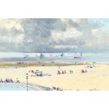 Geoffery Chatten (b. 1938) British, 'Gorleston Beach', oil on board, signed, 14" x 21".