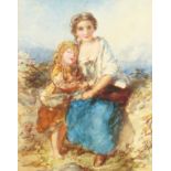 After James John Hill (1811-1882) British, A mother and child in an outdoor setting, watercolour,