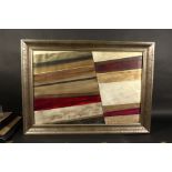 Linda Kall (20th century) American, an untitled abstract with gold silver black and maroon, mixed