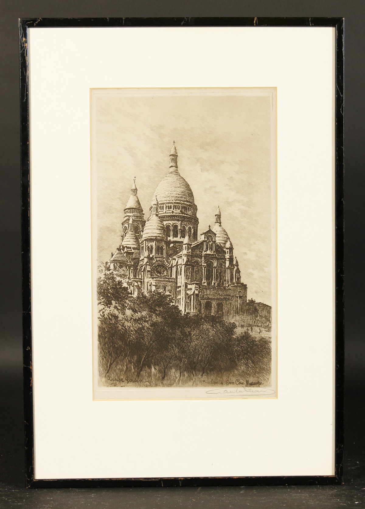 Lucien Gautier (1850-1925) An etching of a view of Basilique du Sacre Coeur, Montmartre, - Image 2 of 5