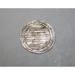 ISLAMIC SILVER COIN - Abbasid coins ,Al-Ma'mun, Silver Dirham, mint of Al Basra, year 197 AH.