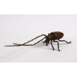 A JAPANESE BRONZE FIGURE OF AN INSECT, 13cm