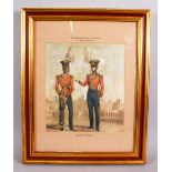 THE HONOURABLE CORPS OF GENTLEMAN AT ARMS C1840 - FRAMED PAINTING - A AQUATINT BY BOUVIER, framed