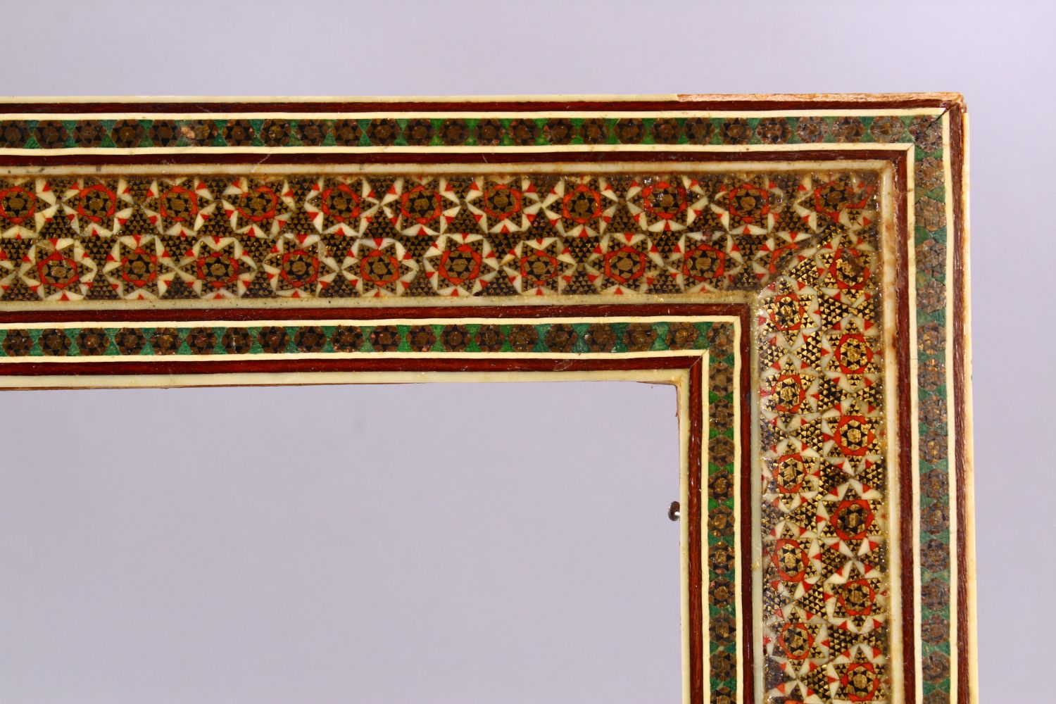 A 19TH CENTURY VIZAGAPATAM PERISAN INLAID FRAME, 45cm x 29cm . - Image 2 of 3